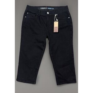 Lincoln Outfitters Black‎ Peddle Pushers Capri Comfort Flex Size 10 Mid Rise 19"